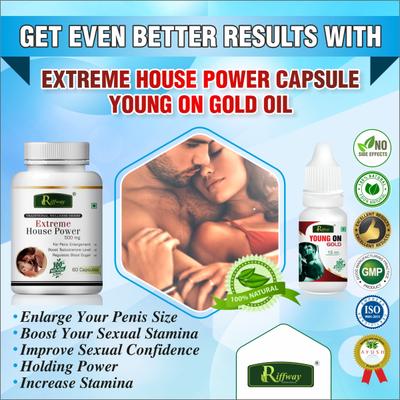 Riffway Extreme House Power Capsule 60's + Young On Gold Oil 15 ml - Sexual Healthcare