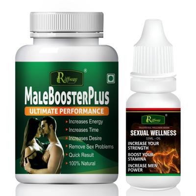 Riffway Male Booster Capsule 60's + Sexual wellness Oil 15 ml - Sexual Healthcare