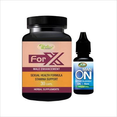 Riffway For X Ayurvedic Capsule 30's + Man On Oil 15 ml - Sexual Healthcare