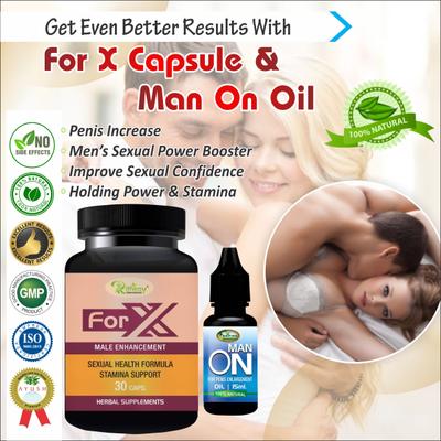 Riffway For X Ayurvedic Capsule 30's + Man On Oil 15 ml - Sexual Healthcare