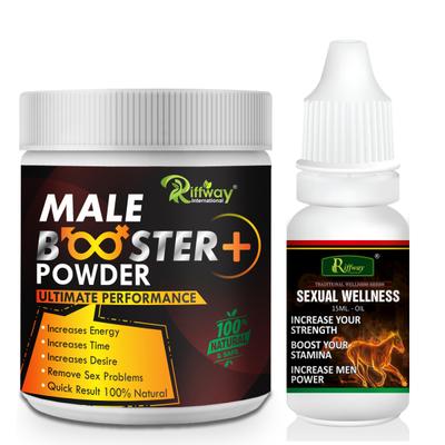 Riffway Male Booster Plus Powder 100 gm + Sexual Wellness Oil 15 ml - Sexual Healthcare