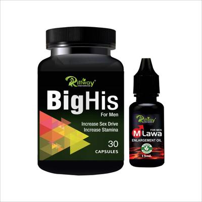 Riffway Big His (For Men) Capsule 30's + M Lawa (For Men) Oil 15 ml - Sexual Healthcare