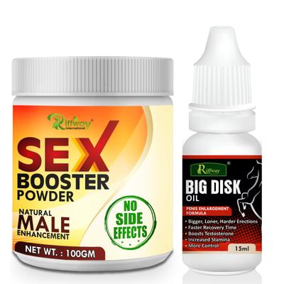 Riffway Sex Booster Powder 100 gm + Big Disk Oil 15 ml - Sexual Healthcare