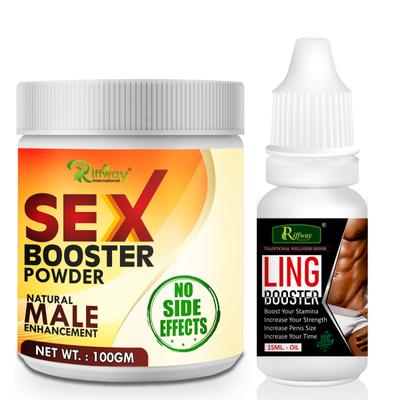 Riffway Sex Booster Powder 100 gm + Ling Booster Oil 15 ml - Sexual Healthcare