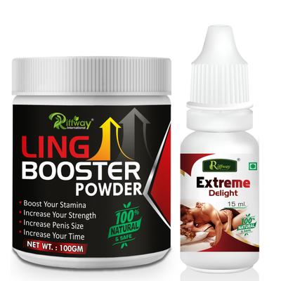 Riffway Ling Booster Powder 100 gm + Extreme Delight Oil 15 ml - Sexual Healthcare