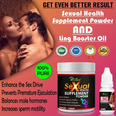 Riffway Sexual Health Supplement Powder 100 gm + Ling Booster Oil 15 ml - Sexual Healthcare