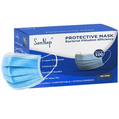 SanNap 3-ply Protective Face Mask 100's - Face Mask