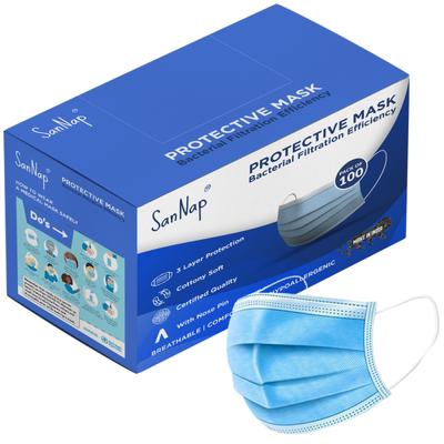 SanNap 3-ply Protective Face Mask 100's - Face Mask