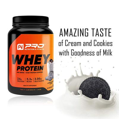 Pro Nutrition & Fitness Whey Protein - Cookies & Cream Flavour 1 kg - Whey Proteins