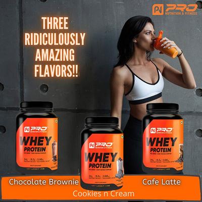 Pro Nutrition & Fitness Whey Protein - Caffe Latte Flavour 1 kg - Whey Proteins