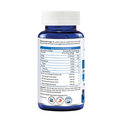 Onelife Mega 3X 1250 mg Fish Oil Softgel 60's - Omega Fish Oil Fatty Acids