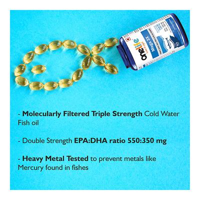 Onelife Mega 3X 1250 mg Fish Oil Softgel 60's - Omega Fish Oil Fatty Acids