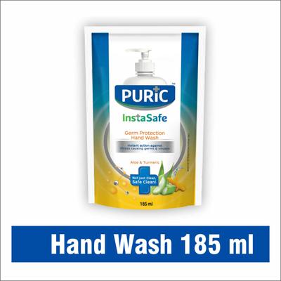 Puric Insta Safe Hand Wash - Aloe & Turmeric 185 ml - Hand Wash & Soaps