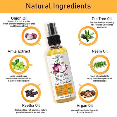 Sage Apothecary Onion Hair Oil 100 ml - Hair Oils