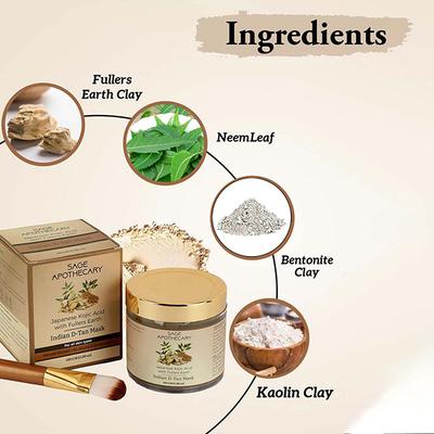 Sage Apothecary Indian D-Tan Face Mask 110 gm - Masks & Peels