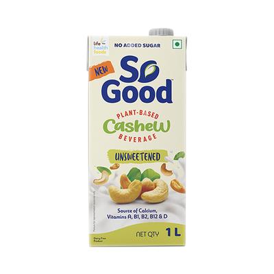 So Good Plant-Based Cashew Beverage - Unsweetened 1 litre - Health Drink