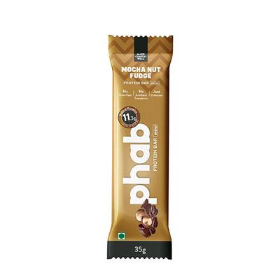 Phab Protein Bar Mini - Mocha Nut Fudge (Pack of 6 x 35 gm) - Nutritional Bars