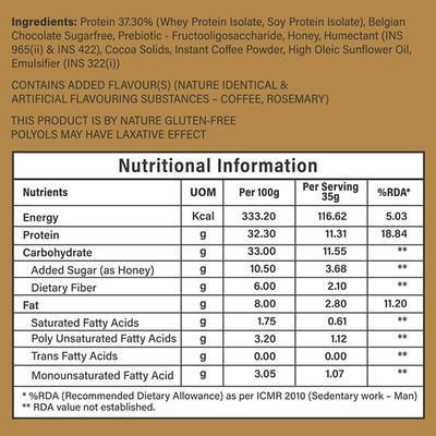 Phab Protein Bar Mini - Mocha Nut Fudge (Pack of 6 x 35 gm) - Nutritional Bars