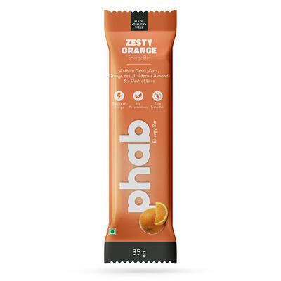 Phab Energy Bar - Zesty Orange (Pack of 6 x 35 gm) - Nutritional Bars