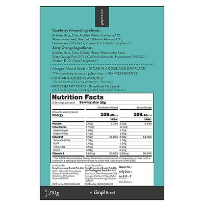 Phab Energy Bar - Assorted Pack (Pack of 6 x 35 gm) - Nutritional Bars