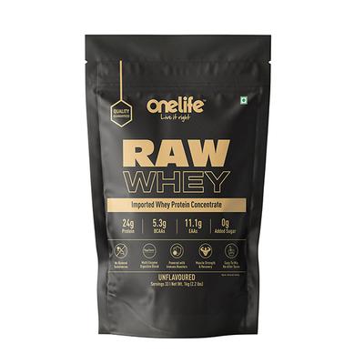 Onelife Raw Whey Protein Powder - Unflavoured 1 kg - Whey Proteins