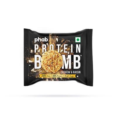 Phab Protein Bomb - Cashew Raisin (Pack of 12) - Nutritional Bars