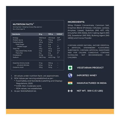 Nutrabay Gold Concentrate Whey Protein - Strawberry Milkshake 500 gm - Whey Proteins