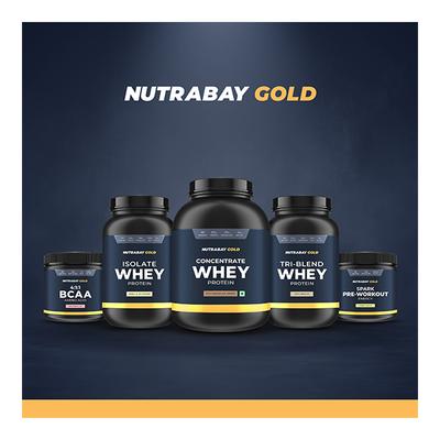 Nutrabay Gold Concentrate Whey Protein - Strawberry Milkshake 500 gm - Whey Proteins