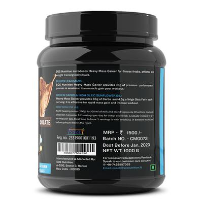 SOS Nutrition High Protein Heavy Mass Gainer 1000 gm - Weight Gain