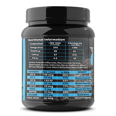 SOS Nutrition High Protein Heavy Mass Gainer 1000 gm - Weight Gain