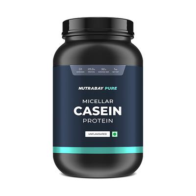 Nutrabay Pure Micellar Casein Protein Isolate - Unflavoured 1 kg - Whey Proteins