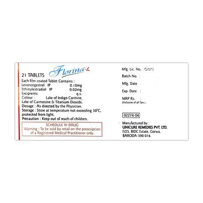 FLORINA L Tablet 21's - Contraception-Ora