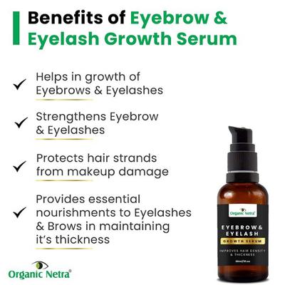 Organic Netra Eyebrow & Eyelash Growth Serum 30 ml - Eyebrow Pencils & Enhancers