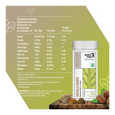 BodyFirst Organics Triphala Powder 50 gm - Health Products