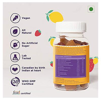 Kiddoze Multivitamin & Minerals Gummies - Lemon & Strawberry Flavour 60's - Multi-Vitamins