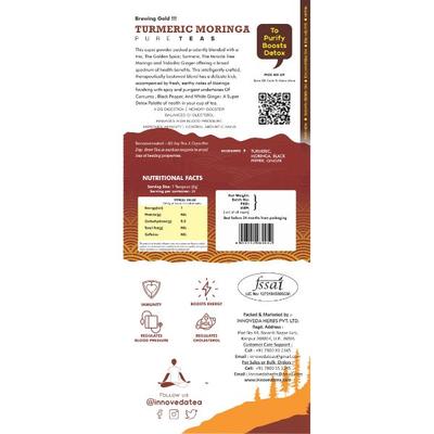 Innoveda Turmeric Moringa Herbal Tisane Golden Whole tea leaves 100 gm - Teas