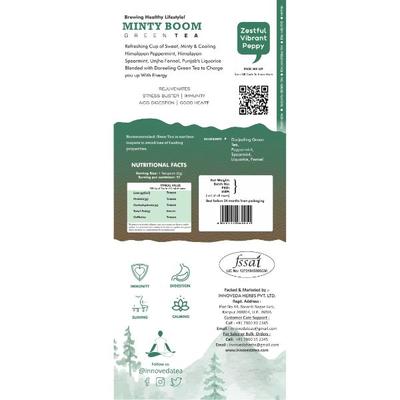 Innoveda Minty Boom Green Tea Whole tea leaves 100 gm - Teas