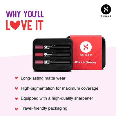 SUGAR Cosmetics Matte As Hell Mini Sets - Nude 2.5 gm - Lipsticks