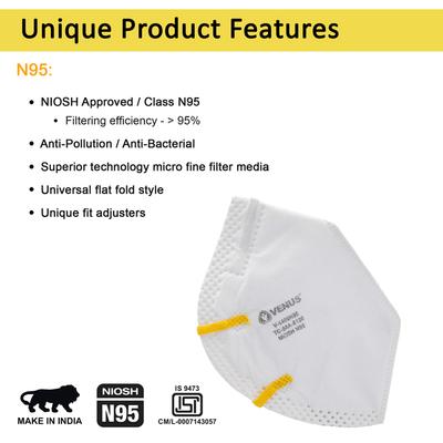 Venus Shwas V-4400 N95 Face Mask - White (Pack of 10) - Face Mask