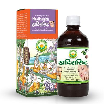 Basic Ayurveda Khadirarishta Liquid 450 ml - Speciality Medicines