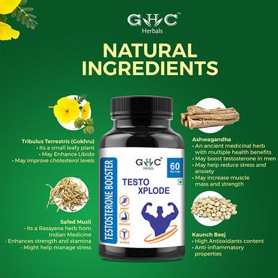 GHC Herbals Testo Xplode Testosterone Booster Veg Capsule 60's - General Health