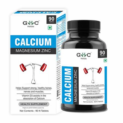 GHC Herbals Calcium Magnesium Zinc Tablet 90's - Calcium And Minerals