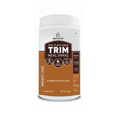 Plantvita Trim Meal Shake Powder - Double Chocolate 400 gm - Weight Loss
