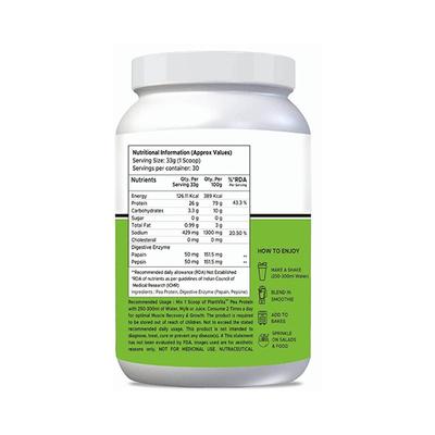 Plantvita Pea Protein Powder 1000 gm - Workout Essentials