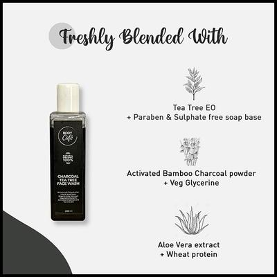Body Cafe Bamboo Charcoal Tea Tree Face Wash 200 ml - Face Wash & Cleansers