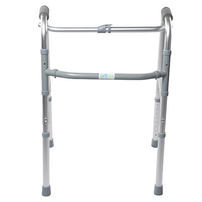 Entros Reciprocating Folding Walker - Silver (SC4005S) - Wheelchairs & Walking Sticks