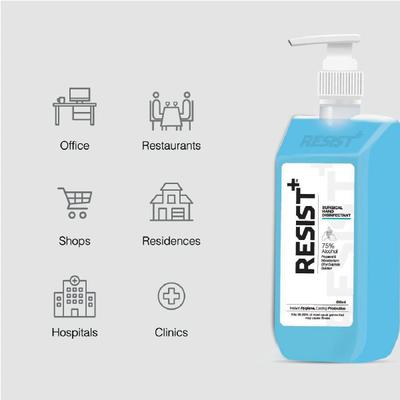 RESIST+ Surgical Hand Disinfectant (Pack of 4 X 500 ml) - Others