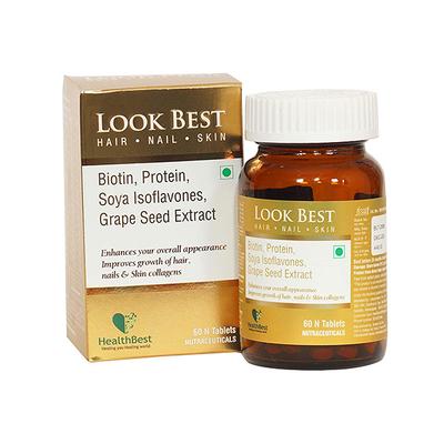 HealthBest LookBest Hair Nail Skin Collagen Tablet 60's - Multi-Vitamins