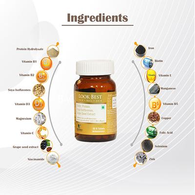 HealthBest LookBest Hair Nail Skin Collagen Tablet 60's - Multi-Vitamins