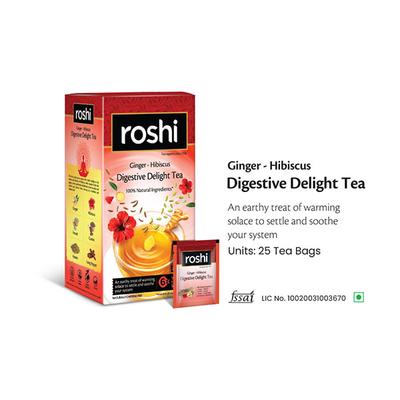 Roshi Digestive Delight Teabag - Ginger & Hibiscus 25's - Herbal/Green Teas